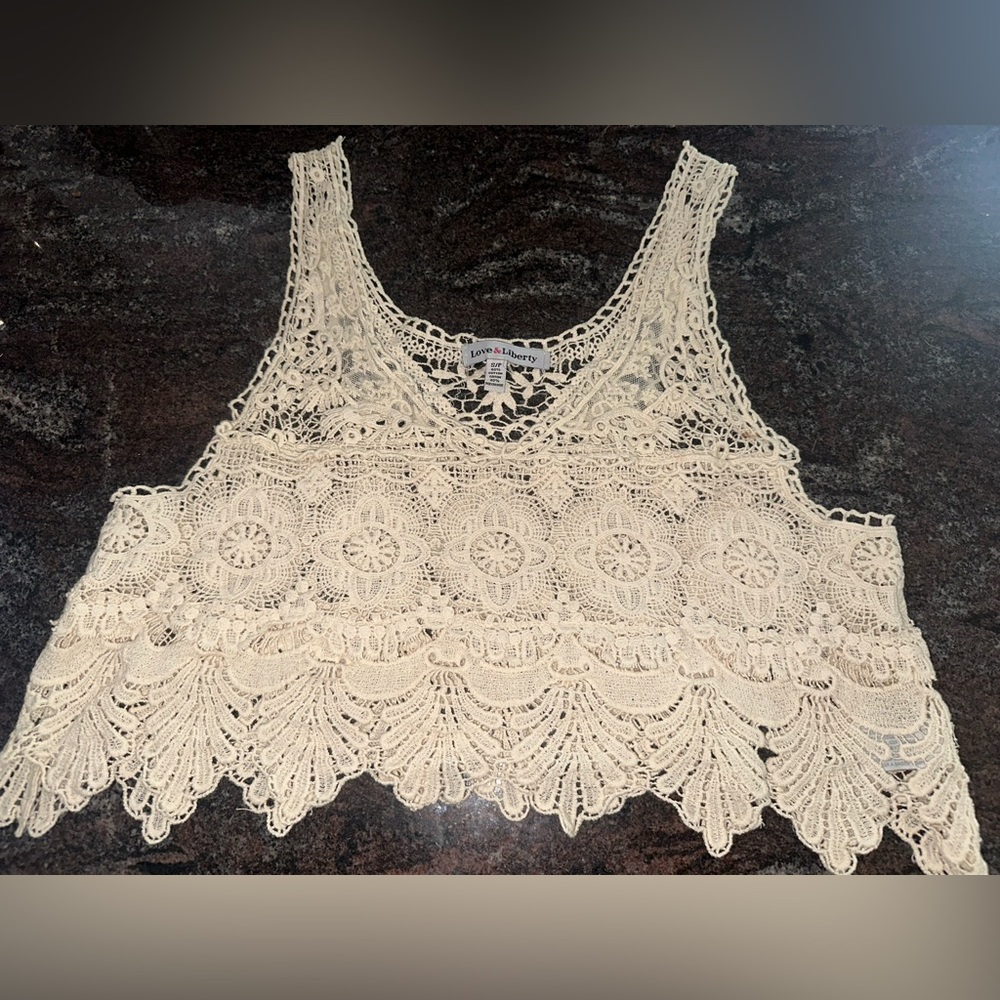 hippie boho white lace beach crop top